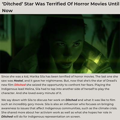 Ditched’ Star Was Terrified of Horror Movies Until Now